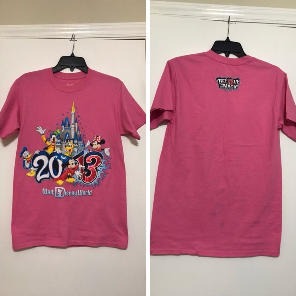 EUC Walt Disney World 2014 print Pink T-Shirt